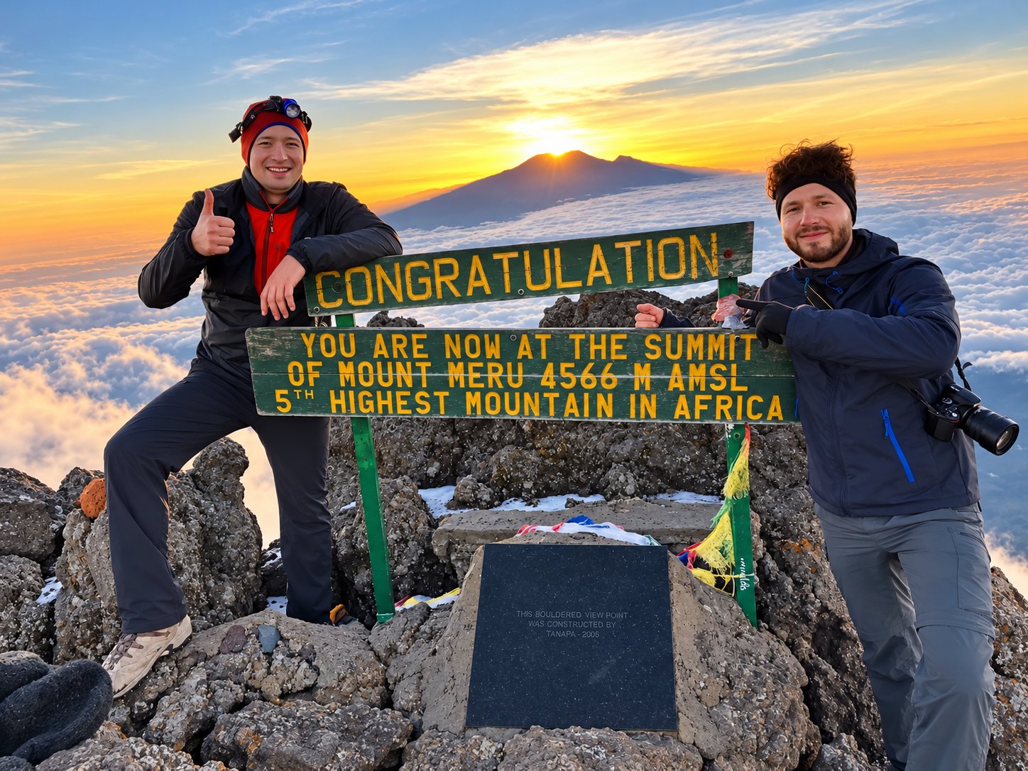 4 Days Mount Meru Trek and Arusha National Park Safari